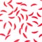Red silicone maggot baits isolated on white background. Studio photo