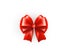 Red silk bow knot decoration isolated on white
