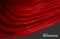 Red silk fabric isolated on gray background. Abstract, Realistic, 3D Vector illustration.Luxurious decorative backdrop with soft
