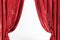 red silk theatre curtains opened, blank mockup