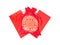 Red silky money bag with red envelopes
