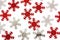 Red and silver snowflakes