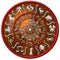 Red and silver zodiac disc