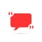 red simple comment bubble like quote icon