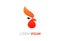 Red Simple Negative Space Chicken Logo Design