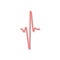 Red sinusoidal heartbeat logo