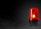 Red siren emergency warning light with black base 3d render