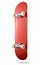 Red skateboard deck on white background, isolated path included