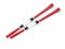 Red skis on white background