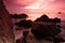 Red sky sunrise at Perhentian Island beach