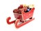 Red sleigh with christmas presents