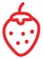 Red small strawberry, icon icon