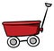 Red small wagon, illustration, vector