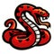 Red snake mascot ready to attack