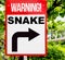 Red Snake warning sign in forest