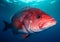 Red Snapper in the ocean water. Ai generative