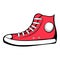 Red sneaker icon cartoon