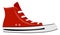 Red sneakers, illustration, vector