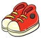 Red sneakers, illustration, vector