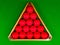 Red snooker balls in triangle