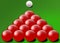 Red snooker balls triangle