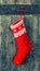 Red sock for Santa gifts. christmas stocking