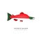 Red sockeye salmon fish isolated animal cartoon