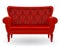Red sofa furniture vector illustration