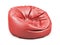 Red soft leather beanbag