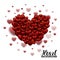 Red Soft and Smooth Valentine Hearts in white Background Valentines Day. Realistic 3D Vector Illustration