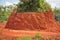 Red soil for building road or brick