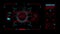 Red spaceship weapon and radar HUD display graphic element