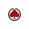 Red spade poker logo template Illustration Design. Vector EPS 10