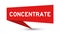 Red speech banner with word concentrate on white background