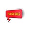 Red speech bubble with text flash sale