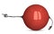 Red sphere character showing direction