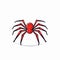 Red Spider Vector Illustration: Bentwood Style Cartoon Icon