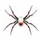 Red Spider Vector In Realistic Trompe-l\\\'oeil Style: A Gothic Illustration Inspired By Georgia O\\\'keeffe
