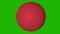 Red spinning volleyball ball on the green screen. 3d animation