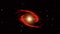 Red Spiral Galaxy Loop with twinkle stars - 4K Rotating Spiral Galaxy, Deep Space Exploration, Birth Of A Galaxy. Rotating Spiral