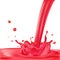 Red splash of liquid - vector illustration isolated