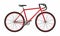 Red sport bicycle on white background, vector illu