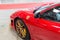 Red Sport Car Ferrari Detail: Driver s Side