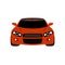 Red sport car front view vector illustration