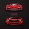 Red sport car vector template. Super design concept of luxury automobile. Vector illustration