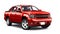 Red sport utility truck