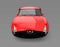 Red sports car on gray background