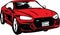 Red Sportscar Vehicle Silhouette