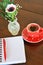 Red spotty mug and note pad