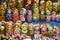 Red Square, Fair, Handmade Dolls Painted in Paints